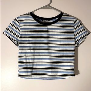 Cropped striped tee